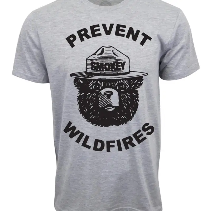 เสื้อยืดสีเทา SMOKEY BEAR ป้องกันไฟป่า