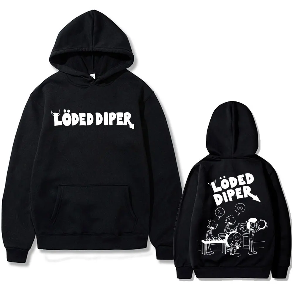 

Loded Diper Hoodie Men Women's Vintage Rock Oversized Sweatshirt Men's Fleece Cotton Hoodies Men's Hip Hop Fashion Streetwear