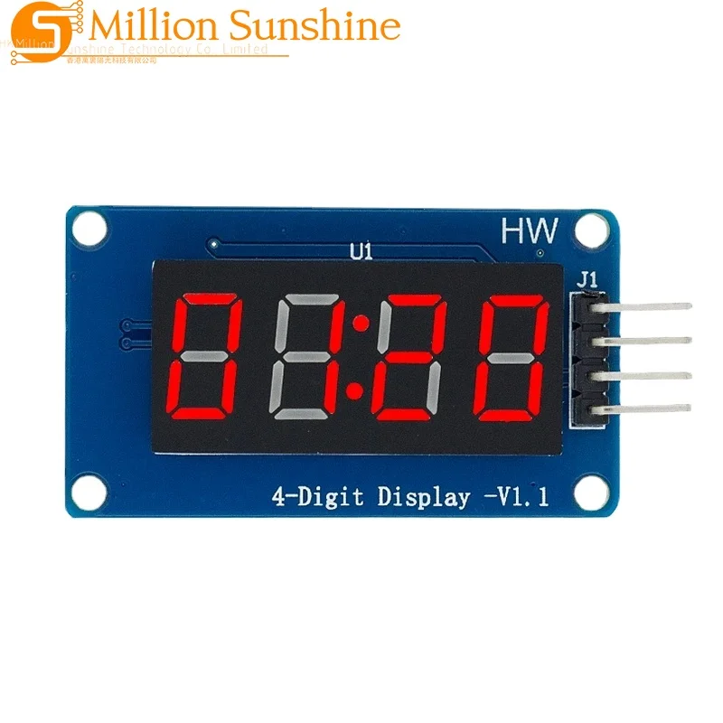 Digital LED Display Module para Arduino, 7 segmentos, 0, 36 Polegada, ânodo vermelho tubo, quatro Serial Driver Board Pack, TM1637, 4 Bits