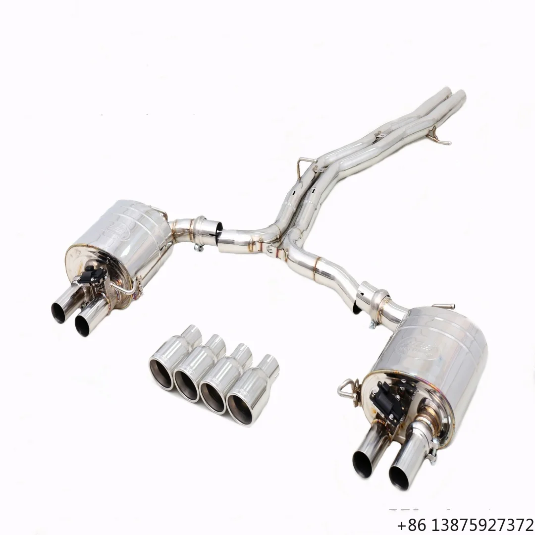 Factory Customization S6/S7 C8 2.9T EA839 Exhaust System 304 Stainless Steel Mirror Polished Valve Catback Exhaust Pipes
