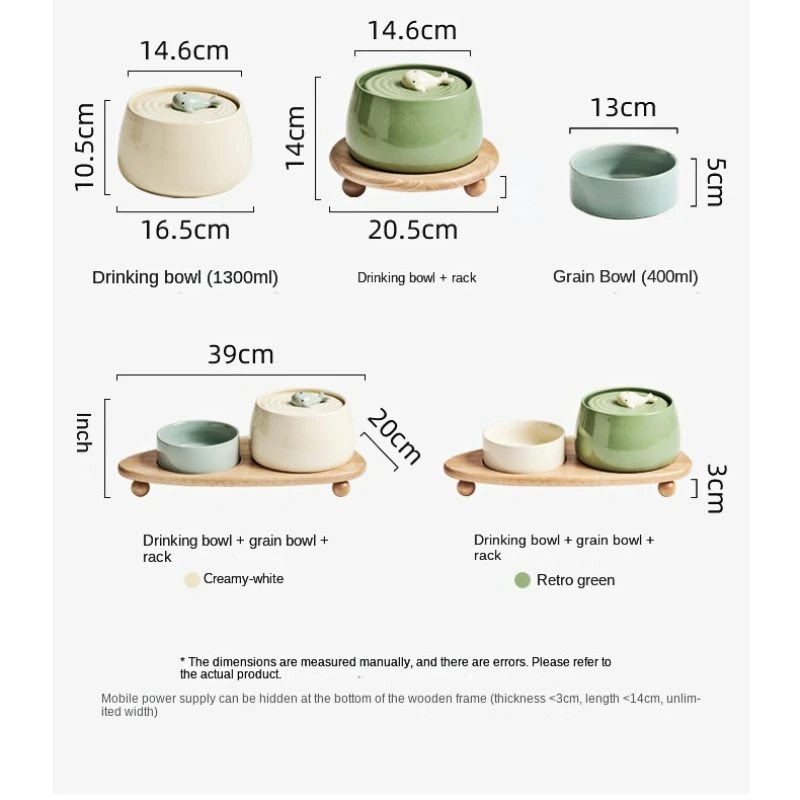 Cat Ceramic Automatic Circulating Filter Water Dispenser Pet Supplies Flow Mute Cat Bowl Live Water Feeder Pet Supplies