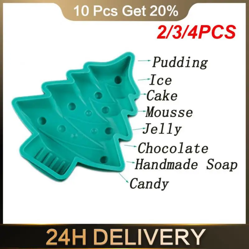 2/3/4PCS Christmas Tree Silicone Cake Mold Cake Decorating Tools Set Mini Baking Pan Fondant Chocolate Moulds Kitchen Baking