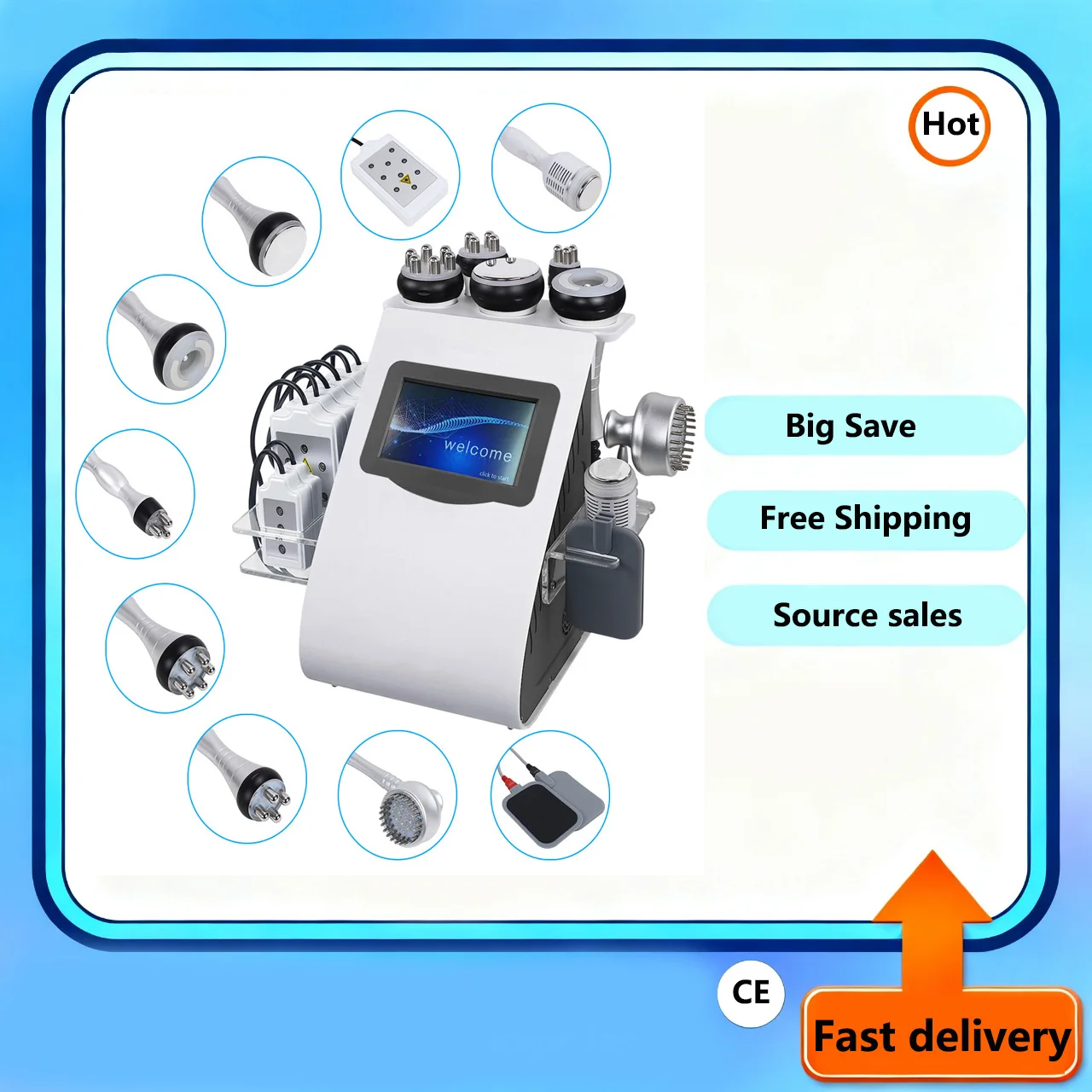 

9 в 1 40 К кавитация ультразвуковая потеря веса лифтинг морщин укрепление кожи для похудения массаж тела формирование косметический инструмент