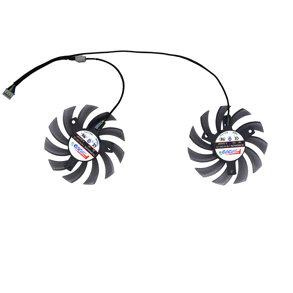 GPU Graphics Cooler,VGA Video Card Fan,2Pcs/Set,FD7010H12S,4Pin,For ASUS GTX 660 670 750 650Ti,For MSI R6790 Twin Frozr II