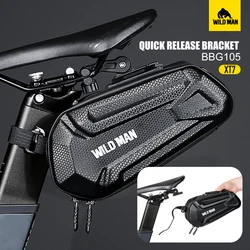 WILD MAN XT7 Road Mountain Bicycle Tail Bag EVA Hard Shell Waterproof Saddle Bag Riding Rear Bag Sprzęt jeździecki