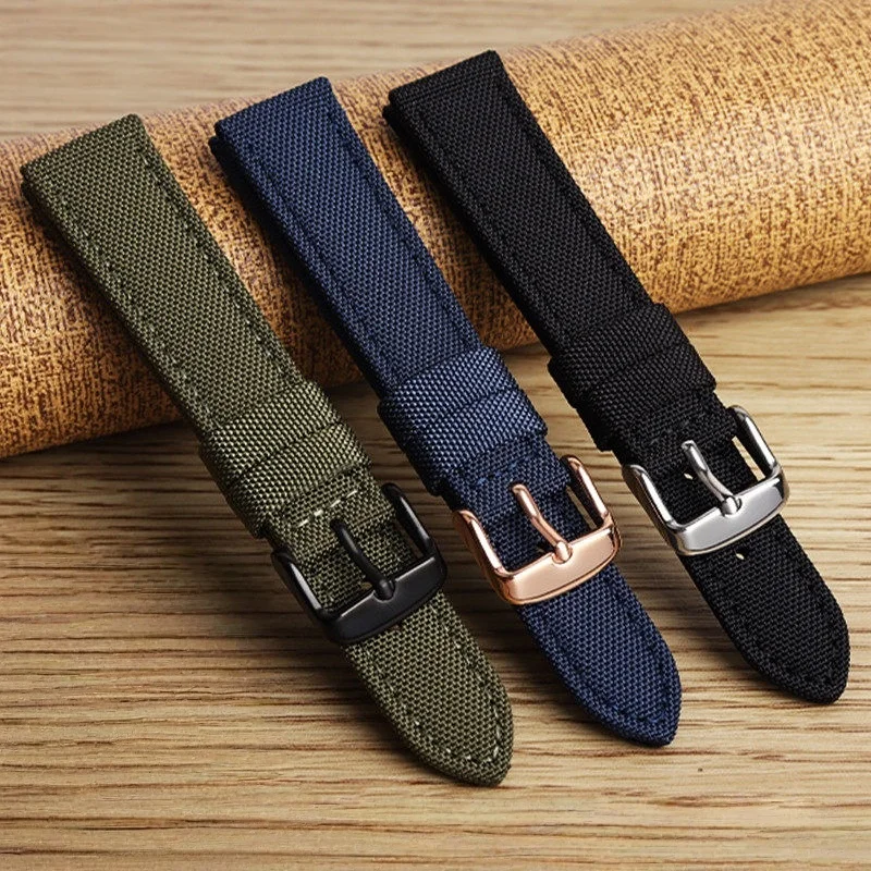 18/19/20/22/23/24mm Nylon Leather Watch strap Men's Waterproof Canvas Bracelet Belt for Omega Seiko Casio Tissot TIMEX watchband