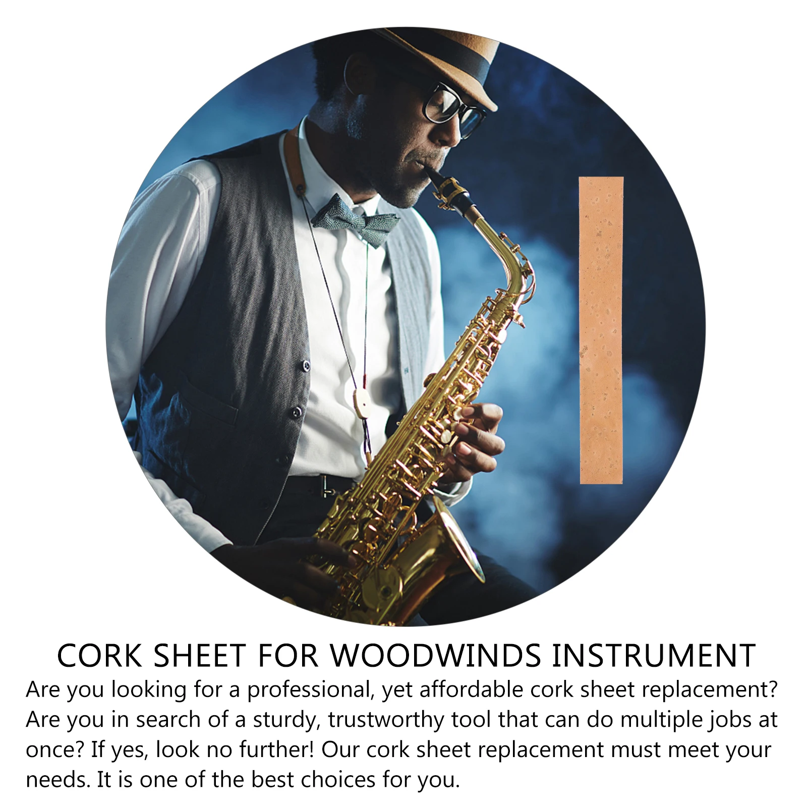 

10 Pieces Cork Sheet for Woodwinds Instrument Parts Accessories Durable Environmental Protection Clarinet Saxophone Flute Repair