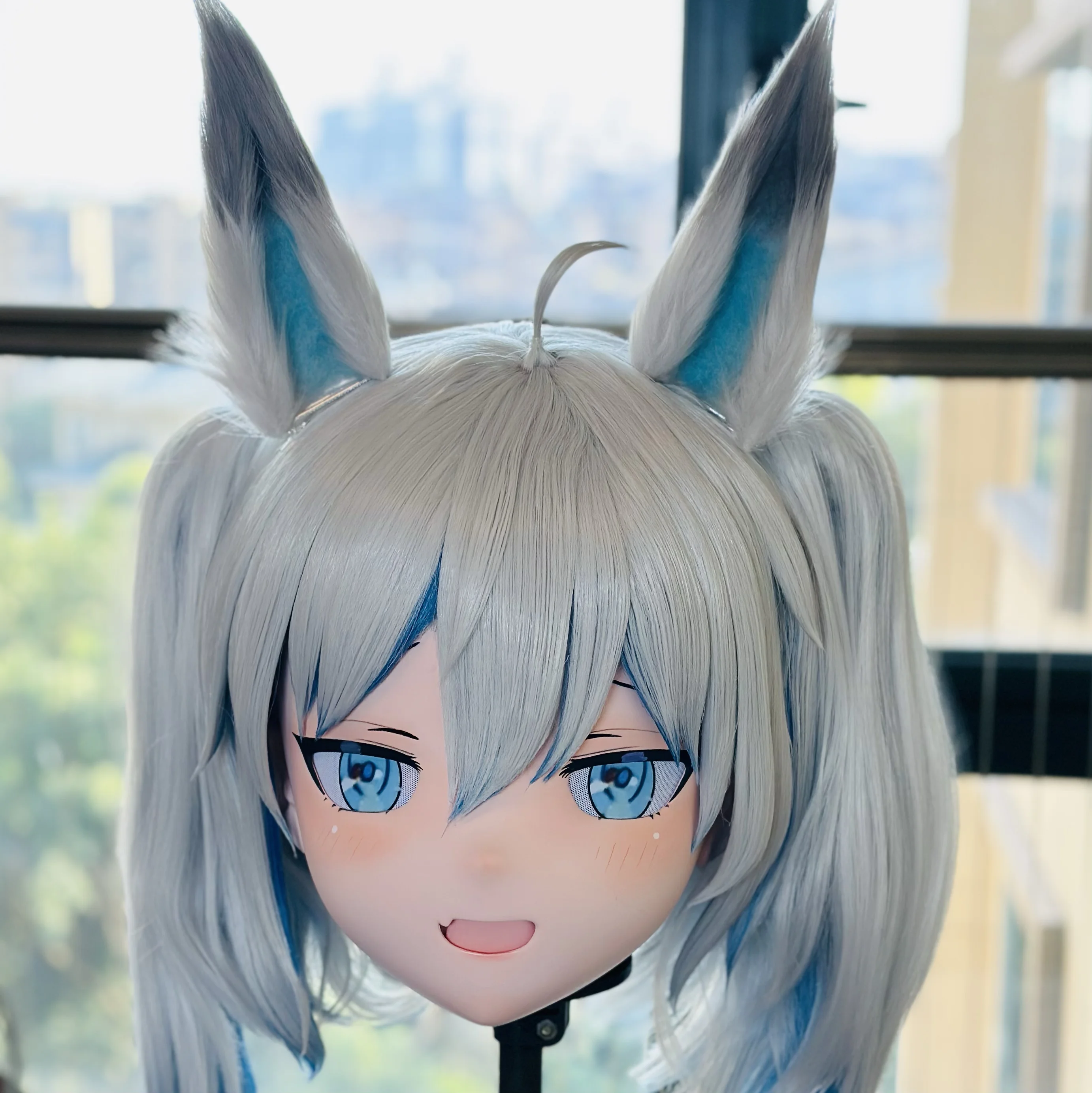 Dostosuj postać Kobieta/dziewczyna Żywica Kig Pełna głowa z zamkiem Anime Cosplay Japońskie anime Kigurumi Maska