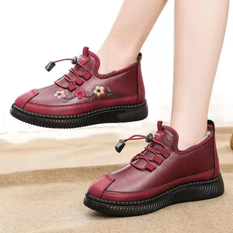 Winter Velvet Warm Cotton Boots Non-slip Waterproof Mother Shoes Women's Thickened Snow Boots Safety Shoes