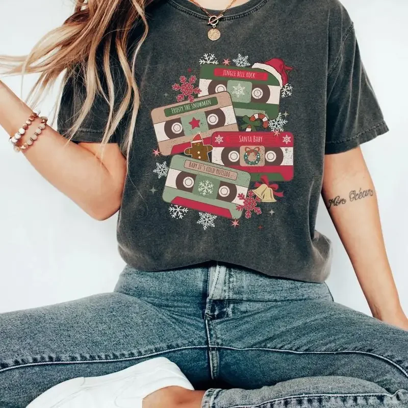 Christmas T Shirt Retro Santa Baby Frosty the Snowman Secret Gingerbread Vintage