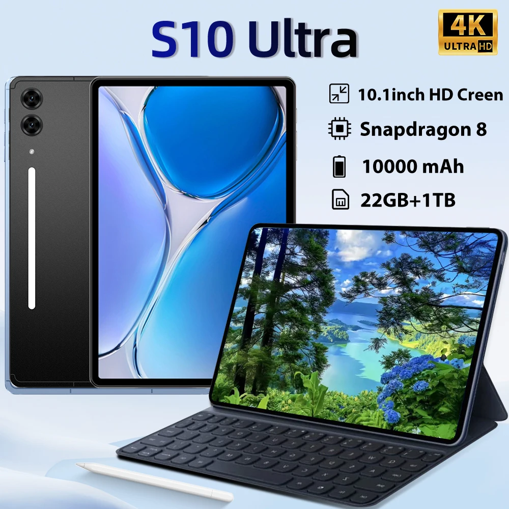 

HOT Original Tab S10 Ultra 22GB+2TB Global Version Android 15 10.1 Inch 5G WiFi Dual SIM 10000mah Smart Tablets pc