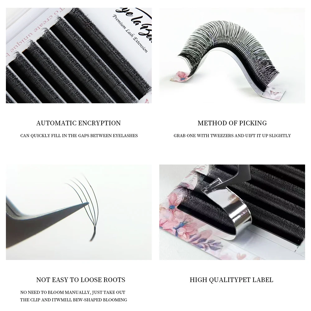 U على شكل YY 3DW 4DW 5DW الرموش تمديد اليدوية قسط لينة مسبقة الصنع مروحة U جلدة ماكياج الجمال ث بلوم جلدة #5