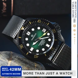 PARNSRPE - luxury men's watch Japan NH35 calibre sapphire crystal ultra-bright large luminous dial waterproof sealed case
