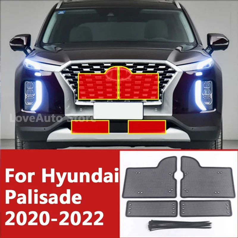 

For Hyundai Palisade 2020 2021 2022 Car Insect Screening Mesh Front Grille Insert Net Front Insect Screening Cover Accessories