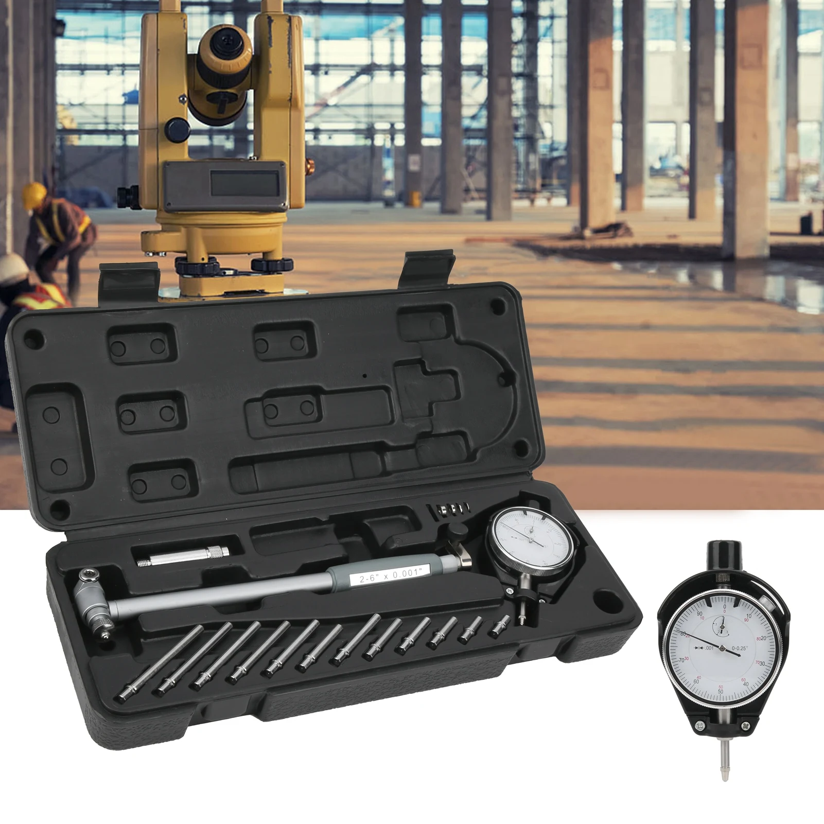 

Cylinder Measuring Gauge Measurement Gauge Bore Gauge Hole Indicator Measuring Engine Cylinder Tool Kits 2‑6in x 0.001in