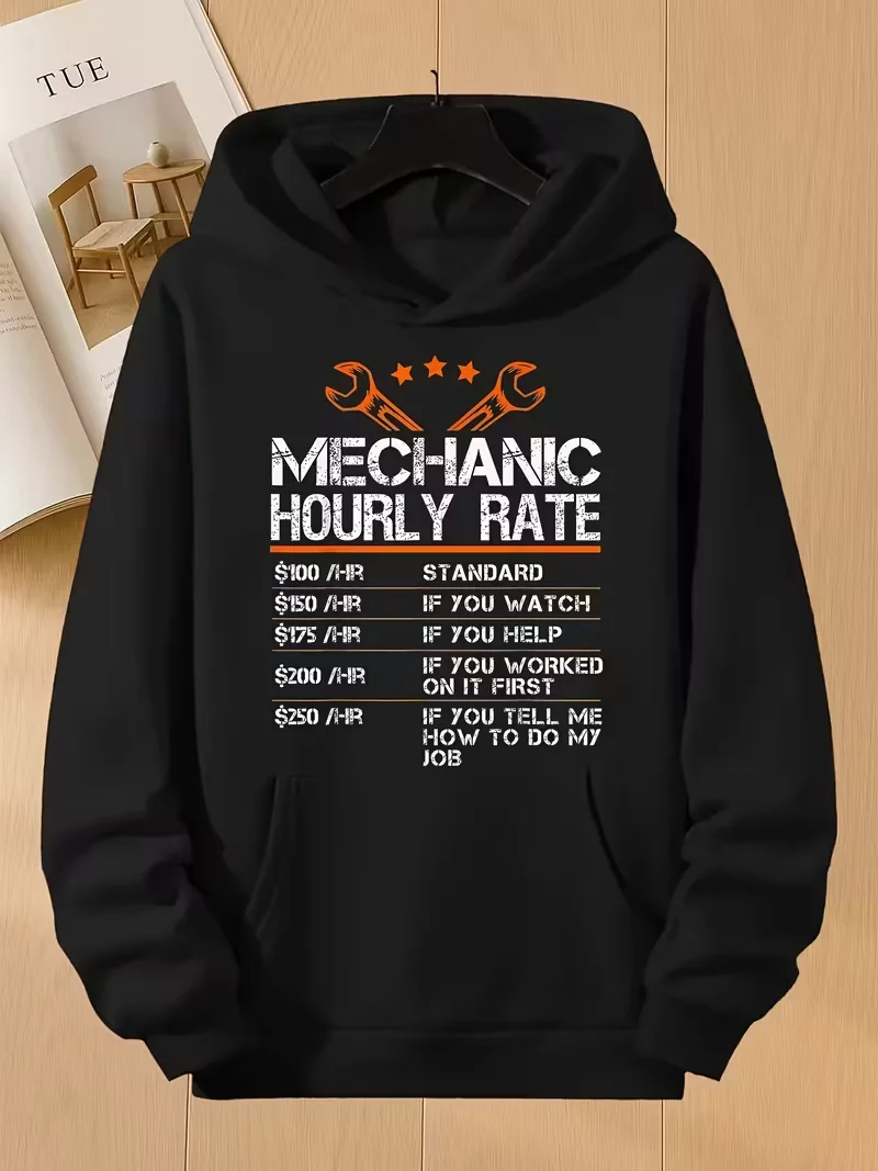 سويت شيرت رجالي فضفاض بقلنسوة 270 جرام، بلوفر أسود ملابس الشارع، هوديس كاجوال على الطراز الأمريكي، مناسب لفصول الشتاء #1