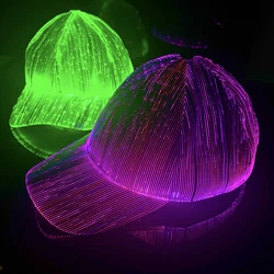 LED Seven Color Cap Fashion Cap For Men Women Concert Masquerade NightClub Fluorescent Party Colorful Christmas Hat Baseball Cap