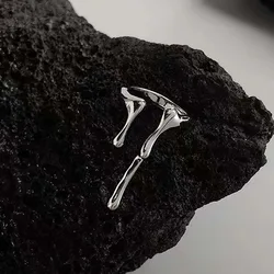 Punk Style Geometric Irregular Liquid Water Drop Rings for Man Women Vintage Silver Color Stainless Steel Ring Goth Jewelry Gift