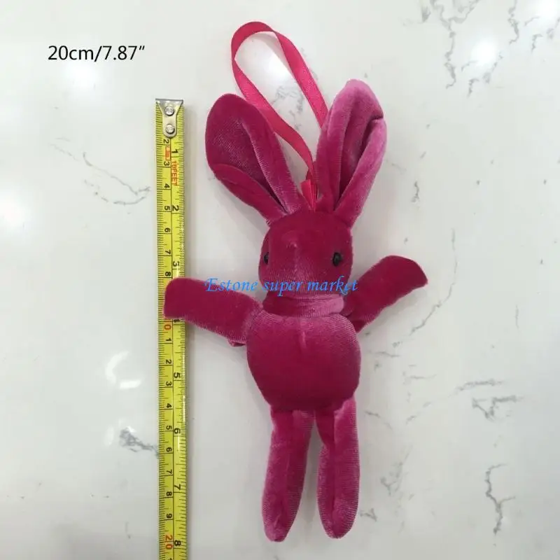 090B Rabbit Plush Doll Couple Presents Ornament Luck Doll Animal Design Backpack Decorative Doll Embellishment