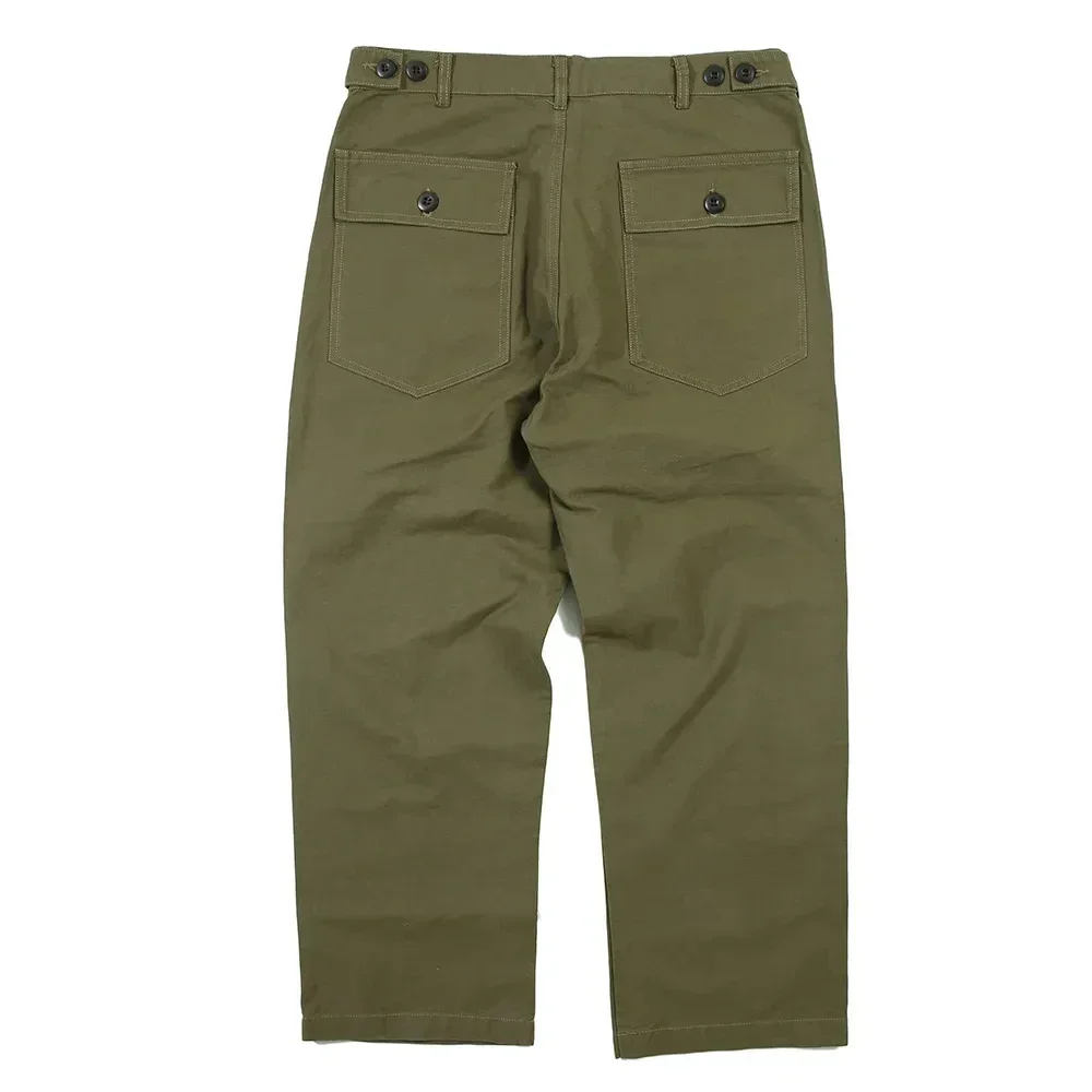 Solid Color Loose Straight-leg Pants Mens Amekaji Safari Style Casual Pants Vintage Trousers Men