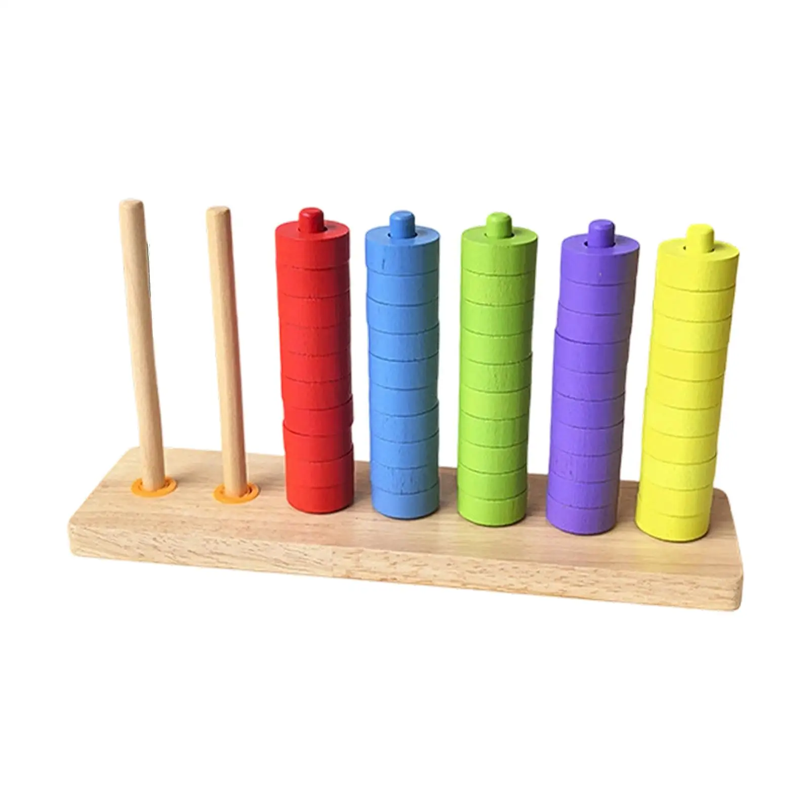 Wooden Color Sorting Stacking Rings Boys Girls Educational Toy for Child Learning Preschool Motor Skills Activity
