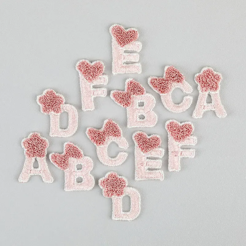 10 Stück 3D-Buchstaben-Handtuch-Stickapplikationen für Haarspangen, Schuhe, Leggings, Socken, Accessoires, Aufnäher – Detail 6