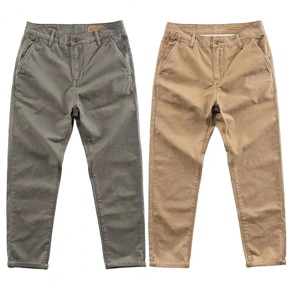 Pantalones de trabajo para hombre, ropa de trabajo de Color sólido, cintura media, soldadura eléctrica