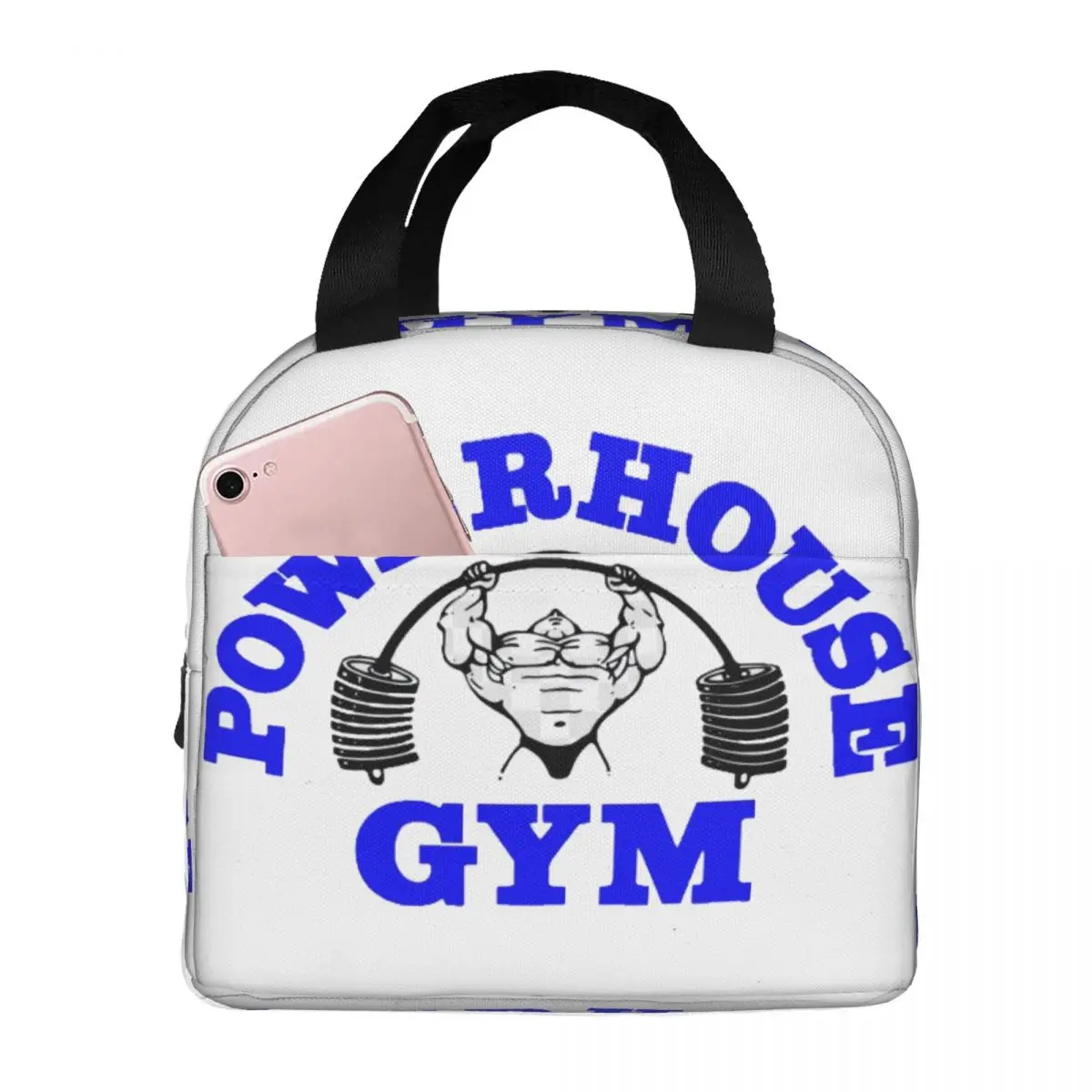 Powerhouse Gym Logo Insulated Lunch Bag for Women Resuable Bodybuilding Fitness Thermal Cooler Lunch Tote office Work School