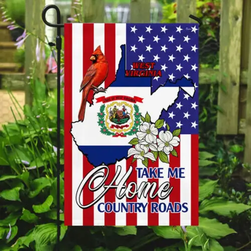 West Virginia State Flag Take Me Home Country Roads Garden Flag, Double-Sided GGP FFL EEN AAL HHM WZZ yyi