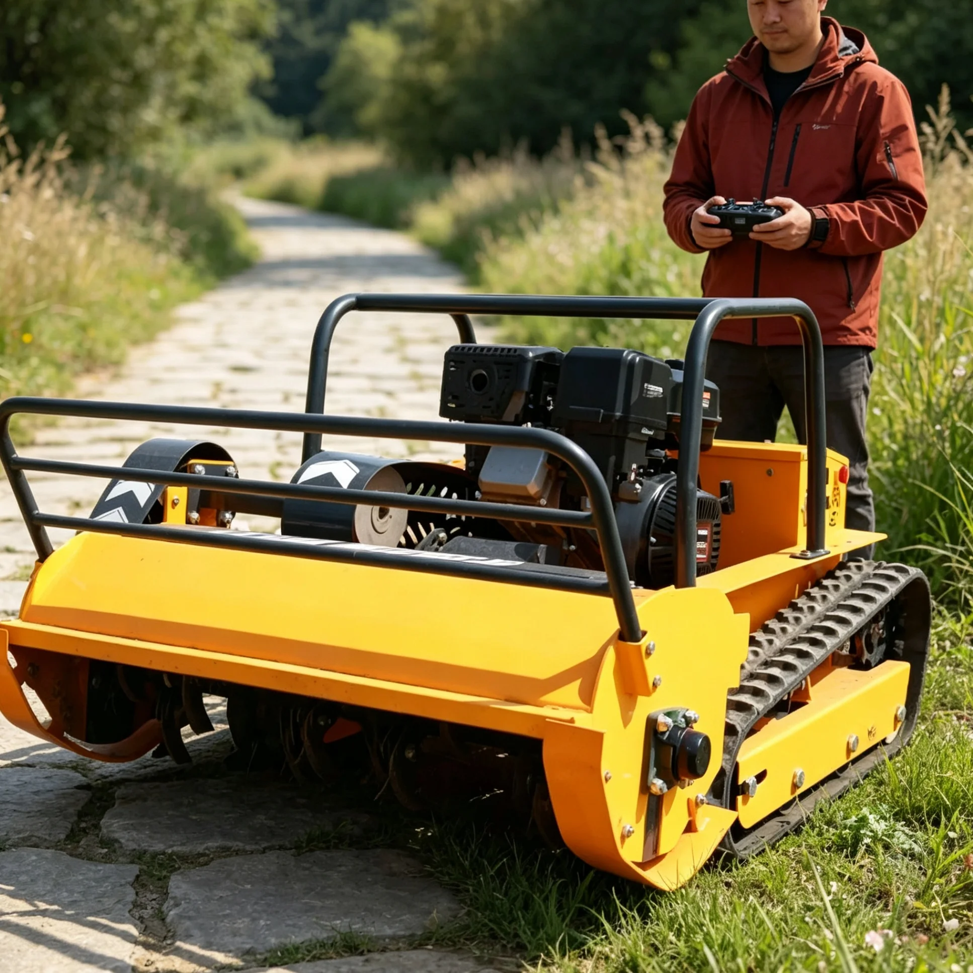 Customized wireless four‑stroke lawn mower robot, colorful optional shell, fashionable tool for community green‑belt maintenance