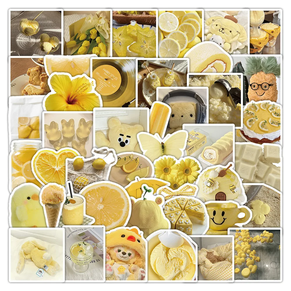 63 pçs limão ins estilo adesivos criatividade realista graffiti decoração diy notebook mala guitarra geladeira telefone decalques