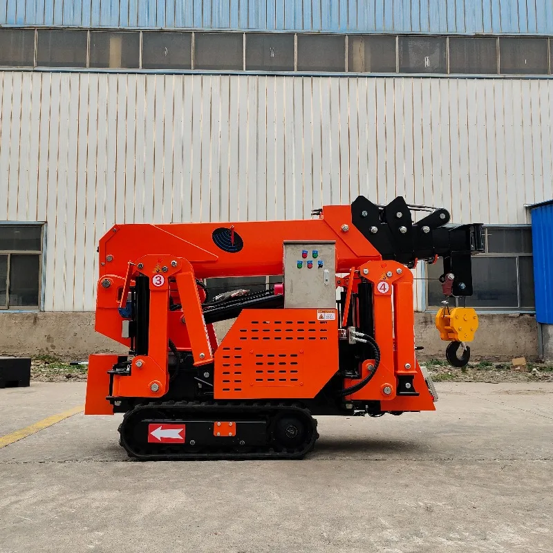 รถเครนแมงมุมไฮดรอลิกแบบตีนตะขาบสำหรับงานกลางแจ้ง 2 ตัน ควบคุมด้วยรีโมท ประสิทธิภาพสูง