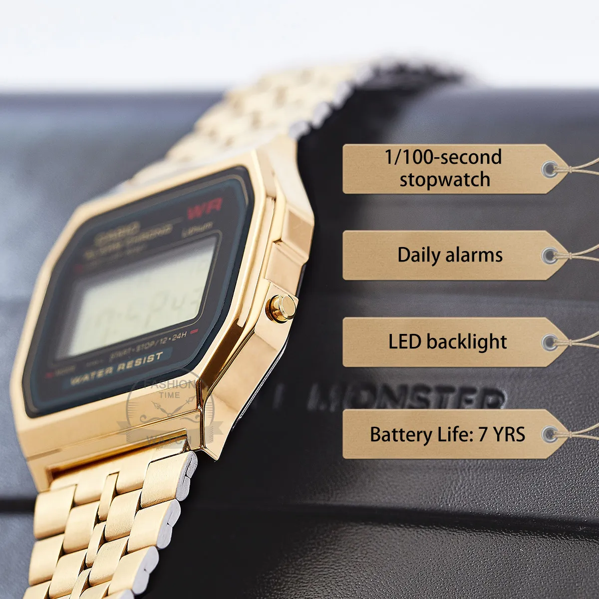 ساعة كاسيو للرجال مجموعة العلامة التجارية الفاخرة LED الرقمية مقاوم للماء ساعة معصم عسكرية relogio masculino A159WGEA-1D