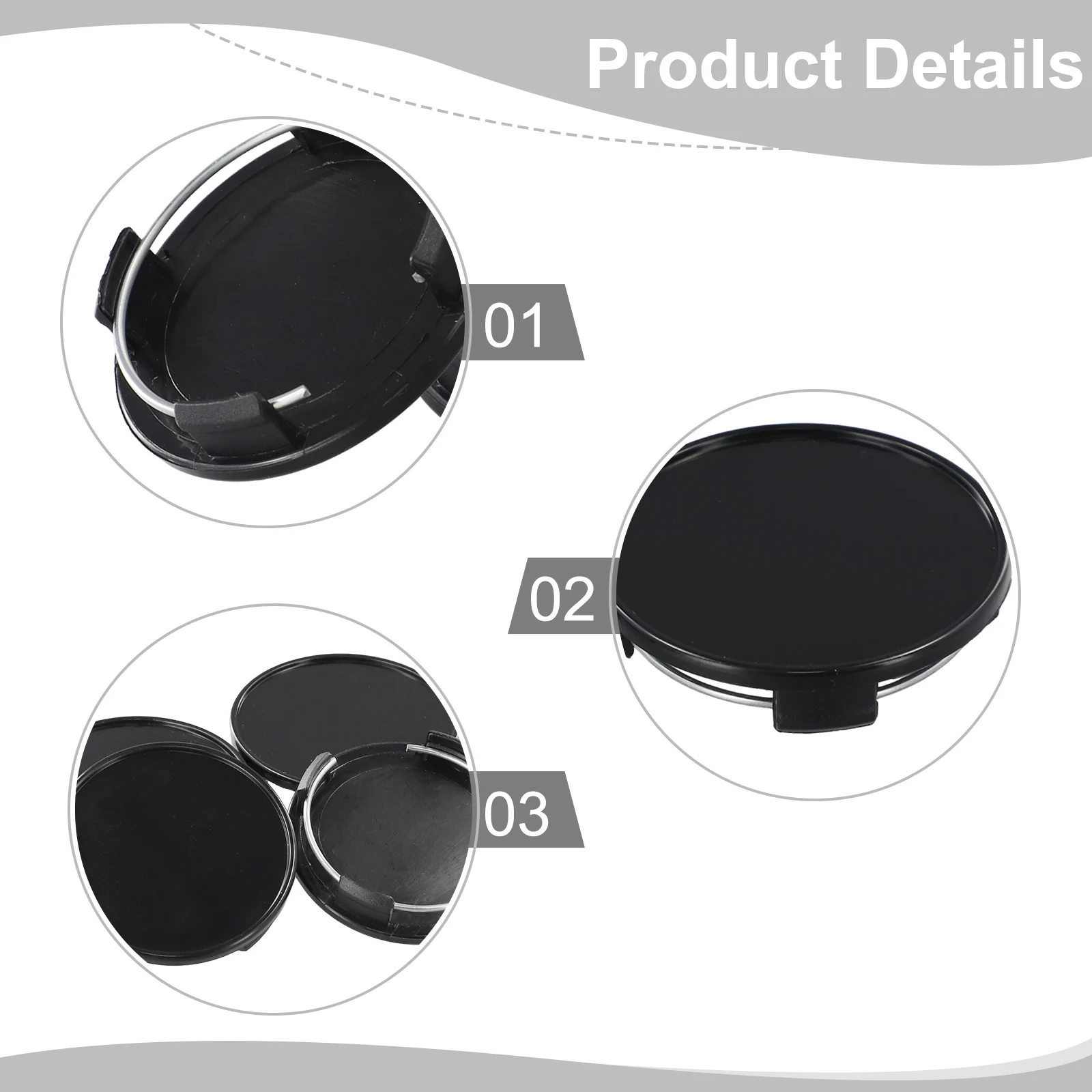 High Quality Practical Wheel Hub Cap 65MM Cover Kit Tire Trim Vehicles 4PCS Front & Rear Moulding Rims Styling