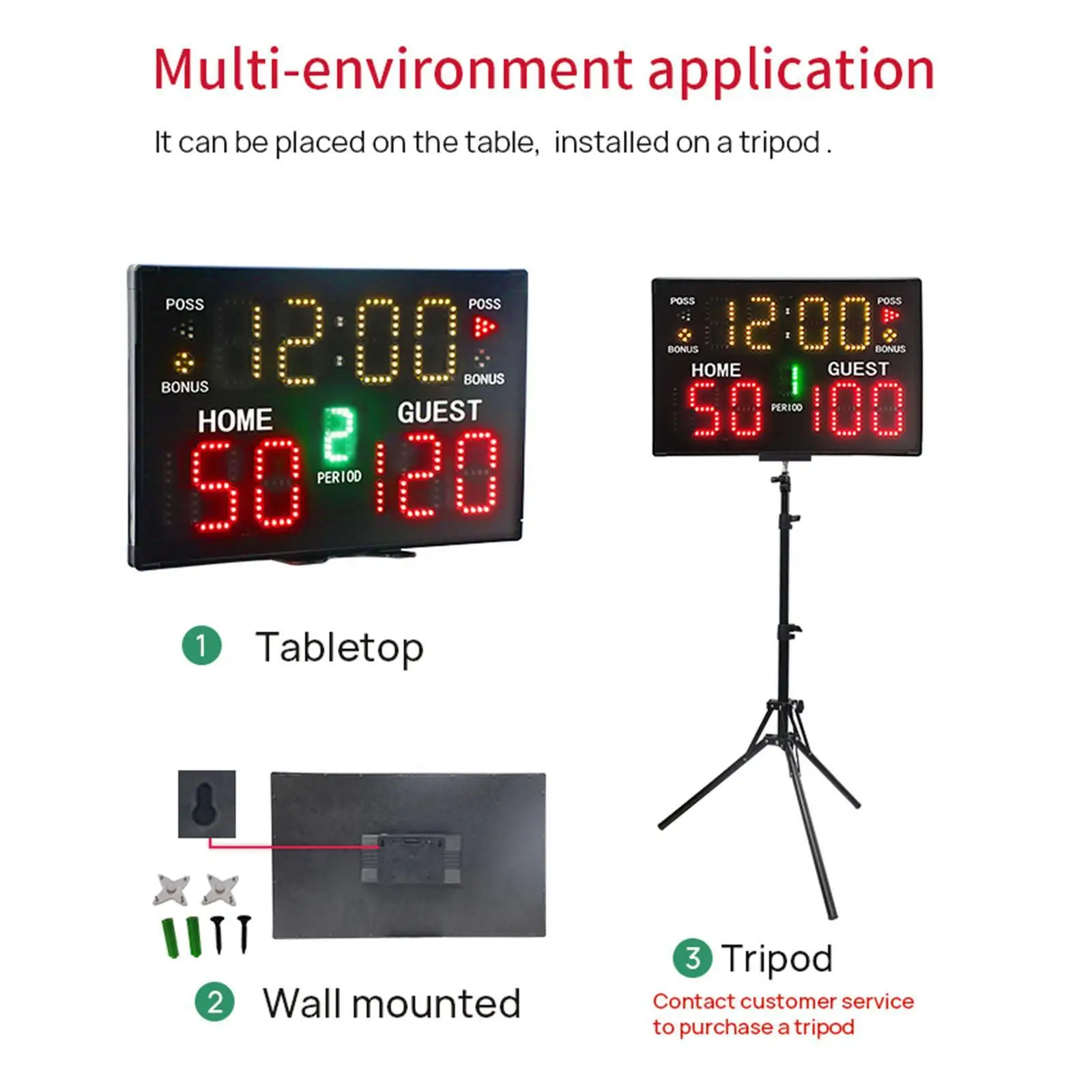 Long Standby Tabletop Digital Scoreboard With Remote Control Various Uses Sturdy And Durable