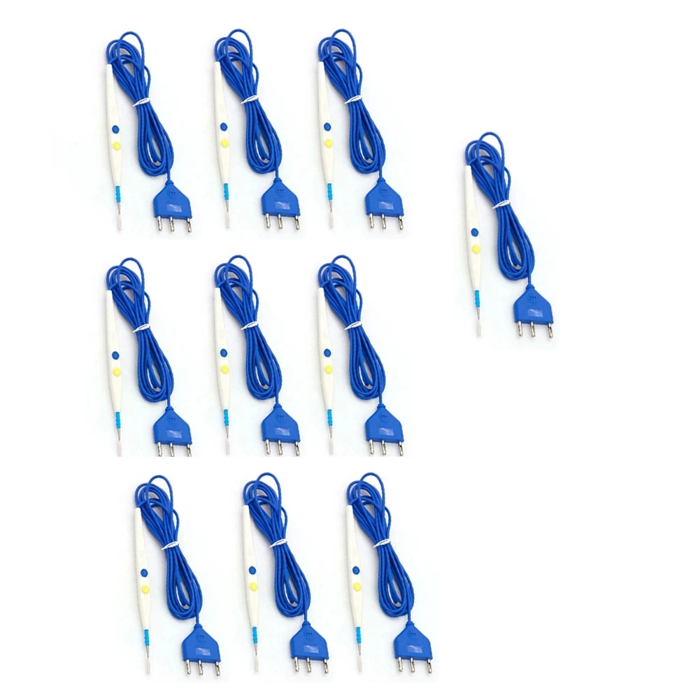 10Pcs Disposable Surgery ESU Pencil High Frequency Disposable Electrosurgery LEEP Unipolar Electric Knife Pen ZJY