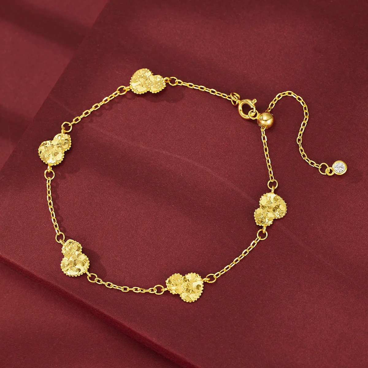 

Браслет из стерлингового серебра S925 с пятью тыквами и эффектом кракле, модный, легкий, роскошный, уникальный, с ЧПУ-обработкой, приносящий удачу и благополучие