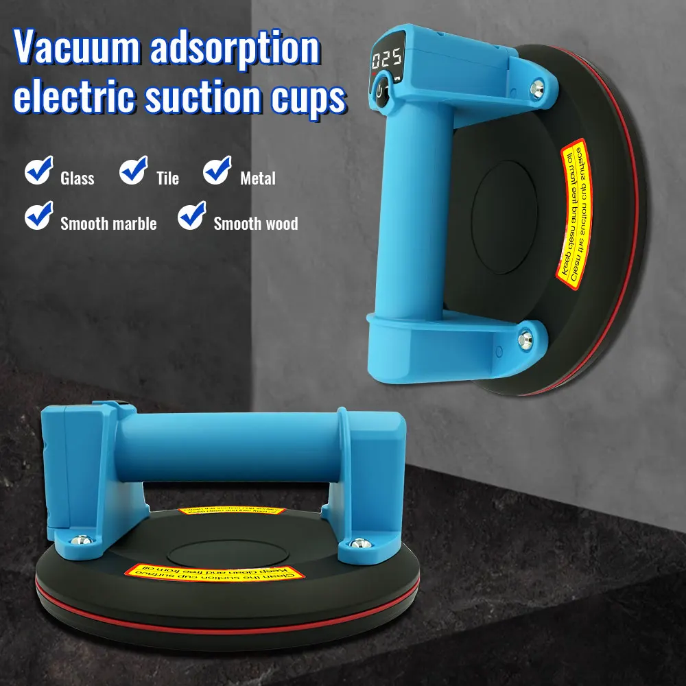 P5/P6 Electric Chargeable Vacuum Suction Cup Long Battery Life 250kg Load One-button adsorption for Handling Glass/Marble/Tiles