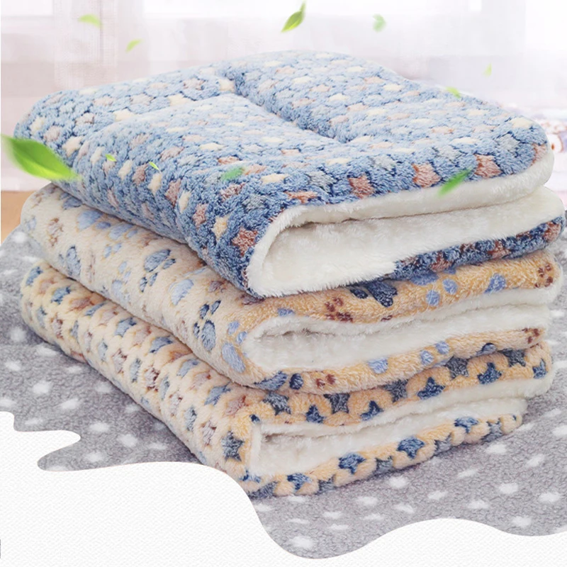 

Soft Flannel Thickened Pet Soft Fleece Pad Pet Blanket Bed Mat For Puppy Dog Cat Sofa Cushion Home Rug Keep Warm Sleeping Cover