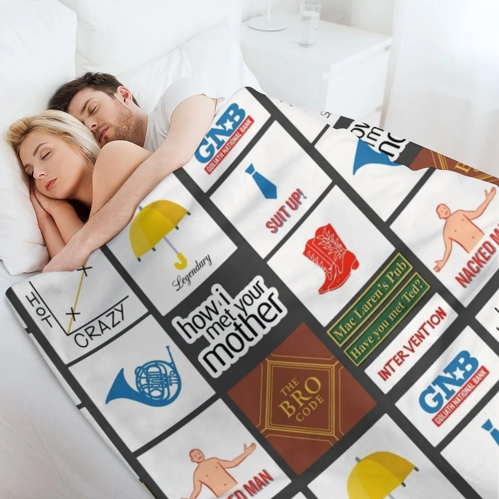 Himym - كيف مع أمك رمي بطانية منقوشة فاخرة وسميكة وسرير ناعم منقوشة #4