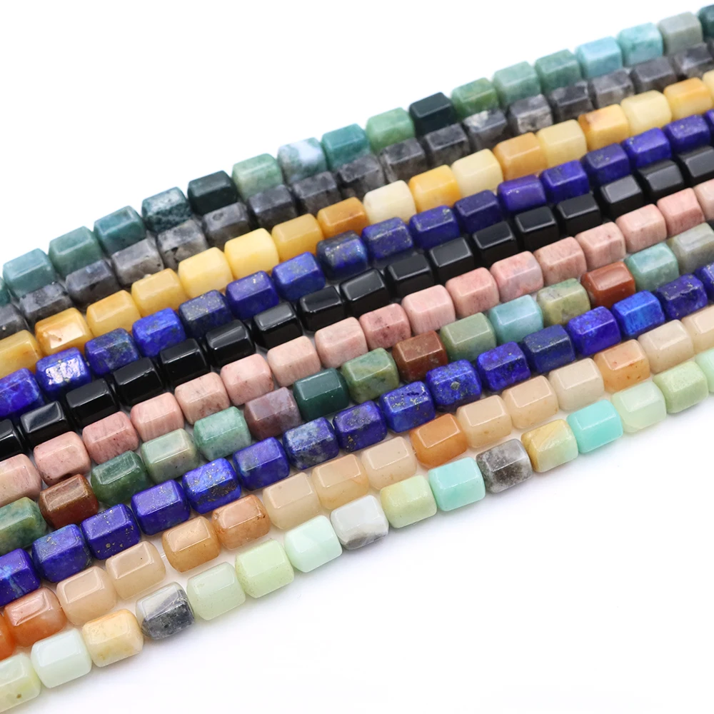8x10mm Natural Stone Faceted Bead Agate Amazonite Loose Spacer Beads Healing Crystal for Jewelry DIY Making Bracelet Accessories