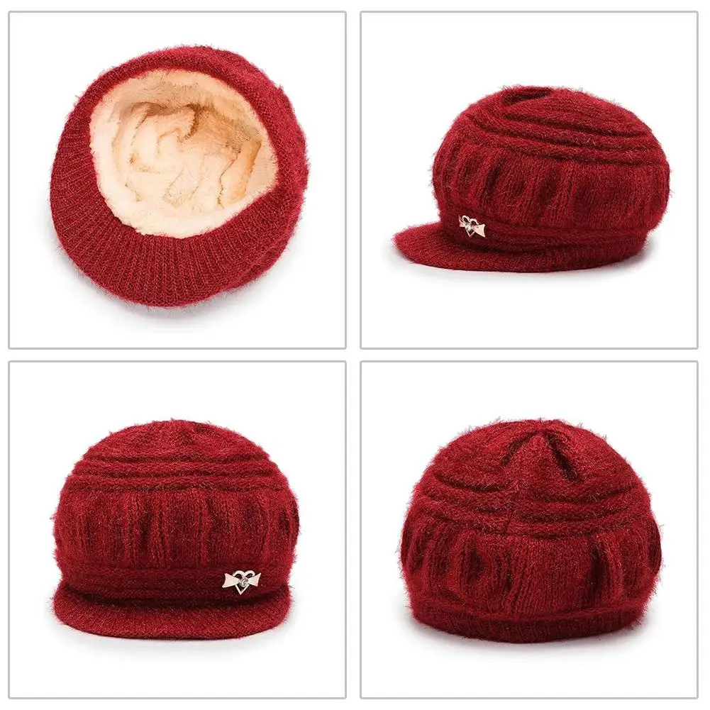 หมวกเบเร่ต์หนานุ่มสำหรับผู้หญิง แฟชั่นอเนกประสงค์ หมวกคุณแม่ กันลม อุ่นสบาย สไตล์เรโทร หมวกไหมพรมแฟชั่นผู้หญิง 1 ชิ้น