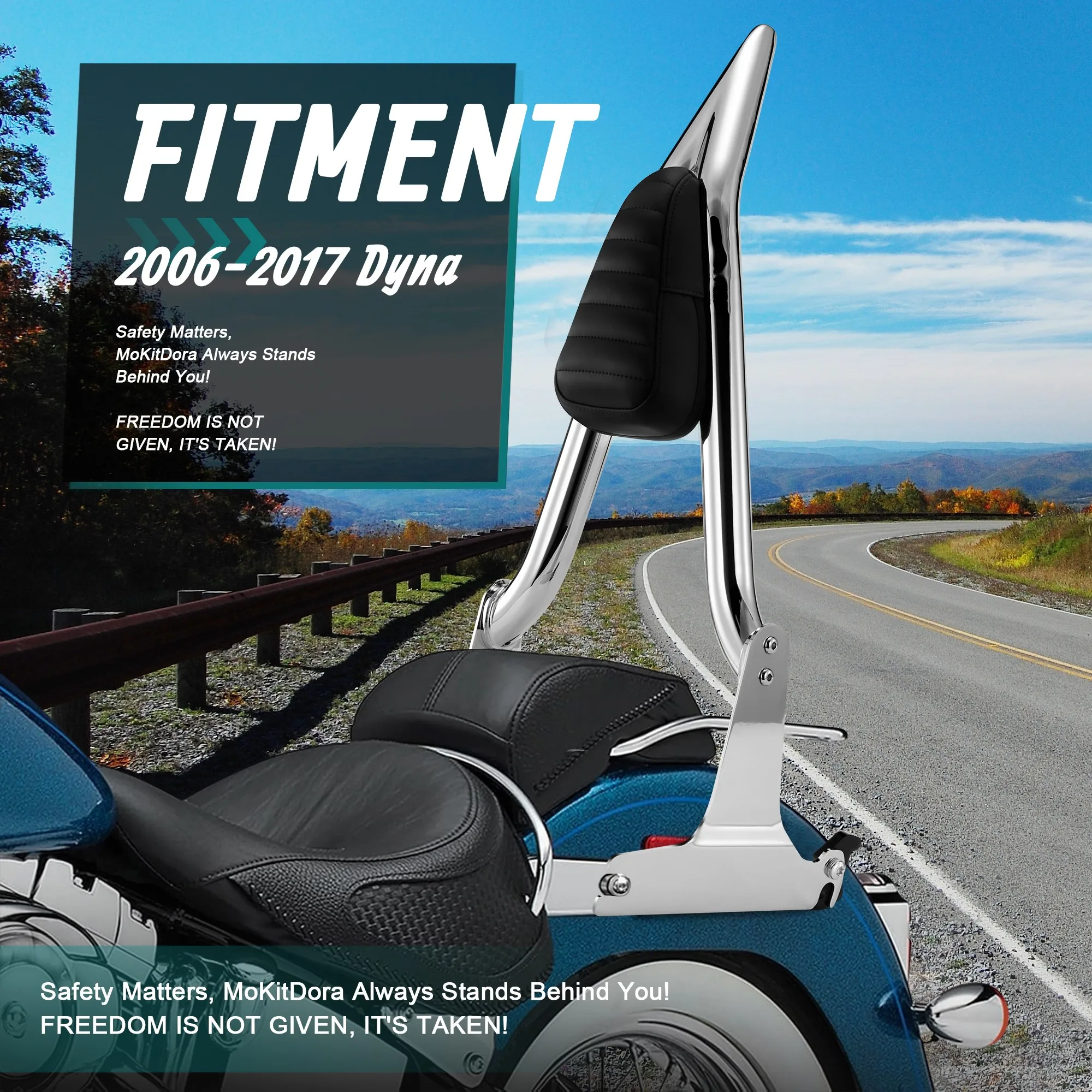 26 "dyna sissy bar encosto traseiro destacável do passageiro para harley 2006-2017 street bob low rider sport super glide switchback