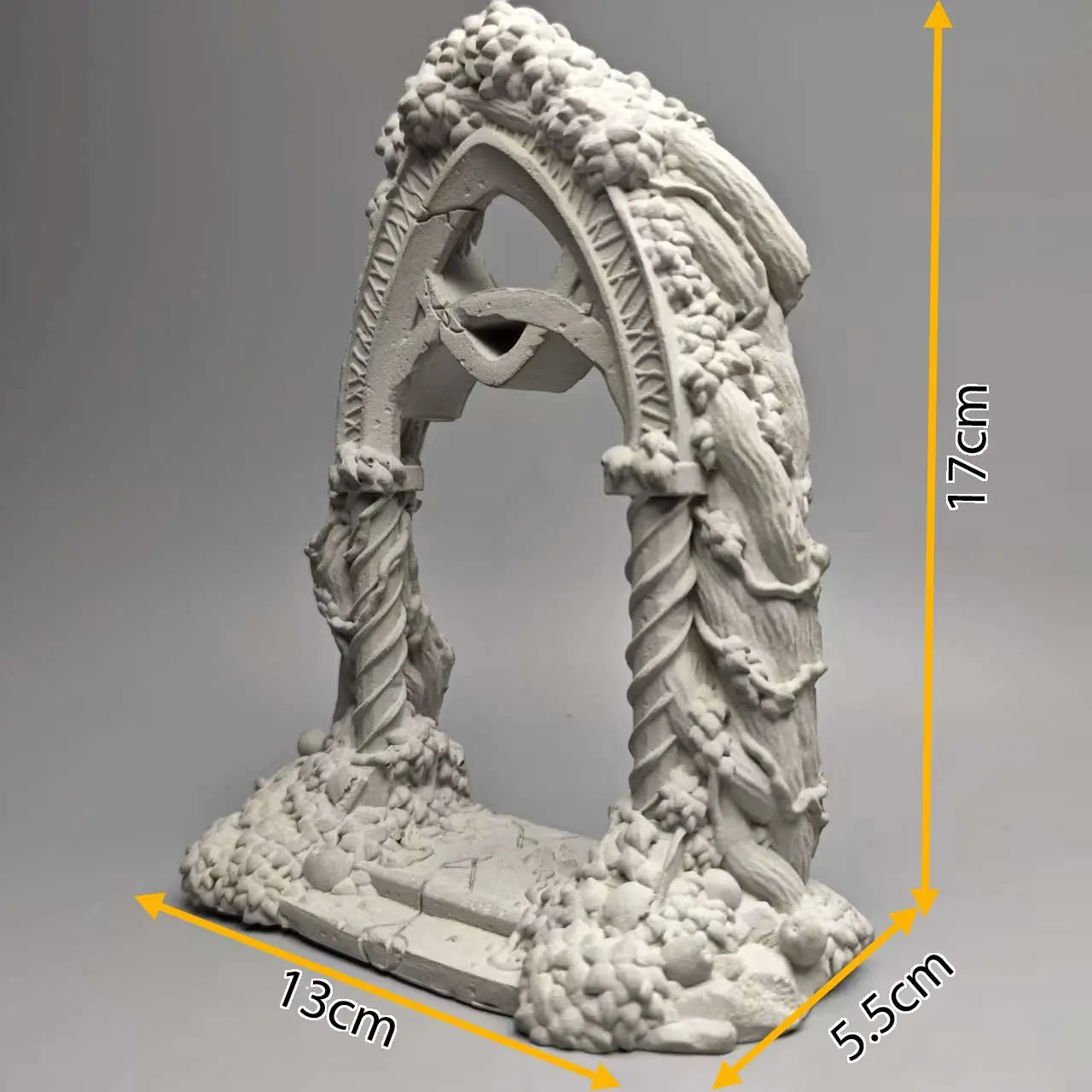 Vines of the Realm: Arched Roman Columns, Damaged Plants, Roman Columns, Ancient Greek Architectural Model, Gypsum Material