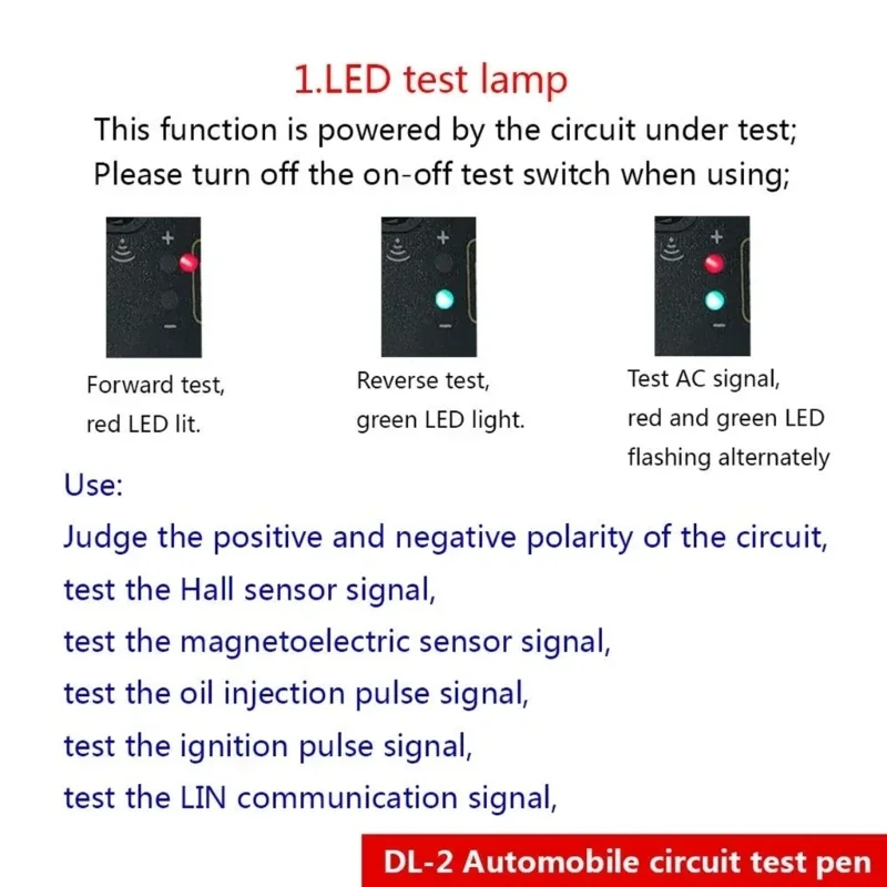 Sonda obwodu zasilania Cyfrowe narzędzie LED do testowania oświetlenia samochodowego. Narzędzie do układu elektrycznego