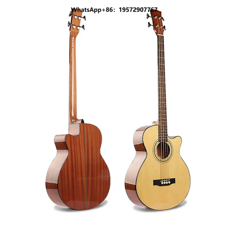 Surpass Music High Quality Four String Acoustic Electric Bass Guitar for Beginners