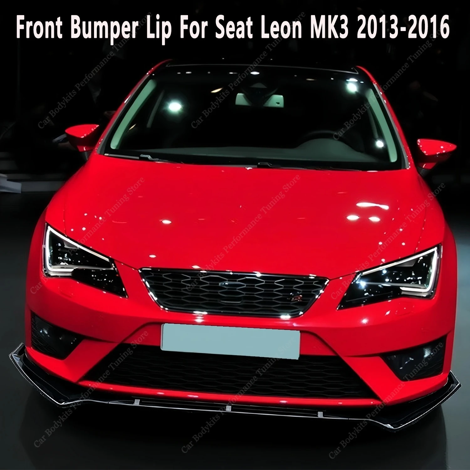 

Глянцевый черный 3 шт. автомобильный передний бампер, спойлер, сплиттер, диффузор, модернизация для Seat Leon MK3 S/S S/C Cupra 2013-2016, Bodykits