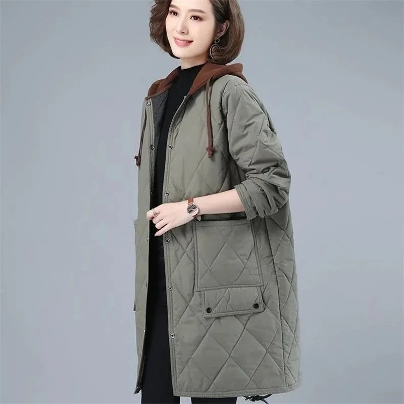 2024 New Winter Women Long Jacket Warm Lady Lightweight Coat Hooded Oversized Thicken Loose Puffer Parkas Wadded Down Jackets