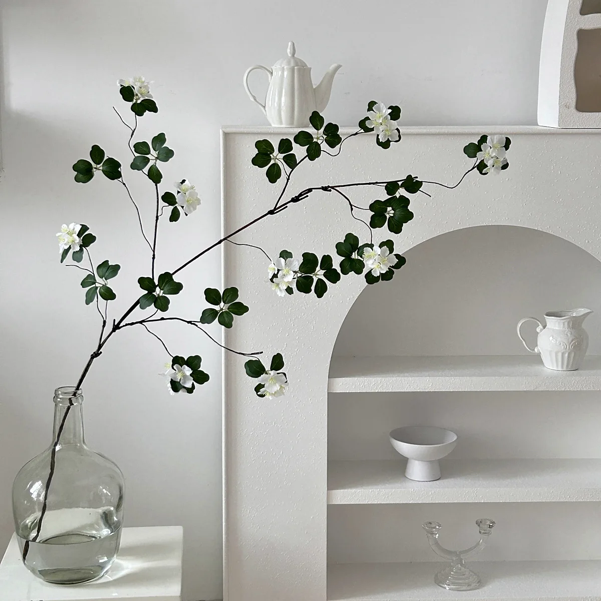 115cm Artificial Apricot Flowers Lotus Green Plants Vines Landscaping Living Room Table Flower Photography Props