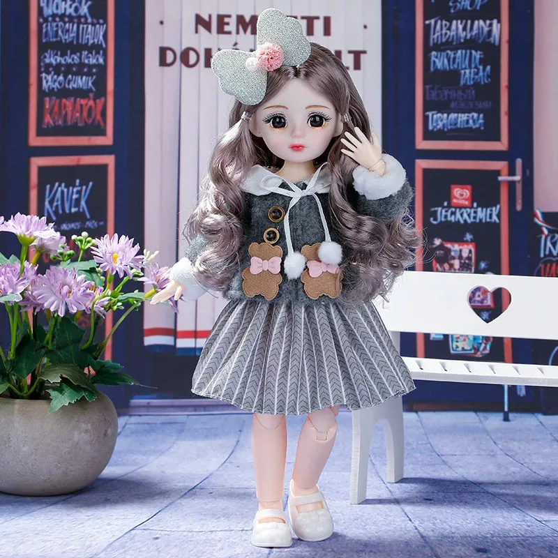 30 سنتيمتر المنقولة المشتركة دمية فتاة فستان DIY بها بنفسك اللعب لطيف سلامة دمية طفل رضيع طفل الأميرة جميلة ثلاثية الأبعاد ماكياج دمية الدمى